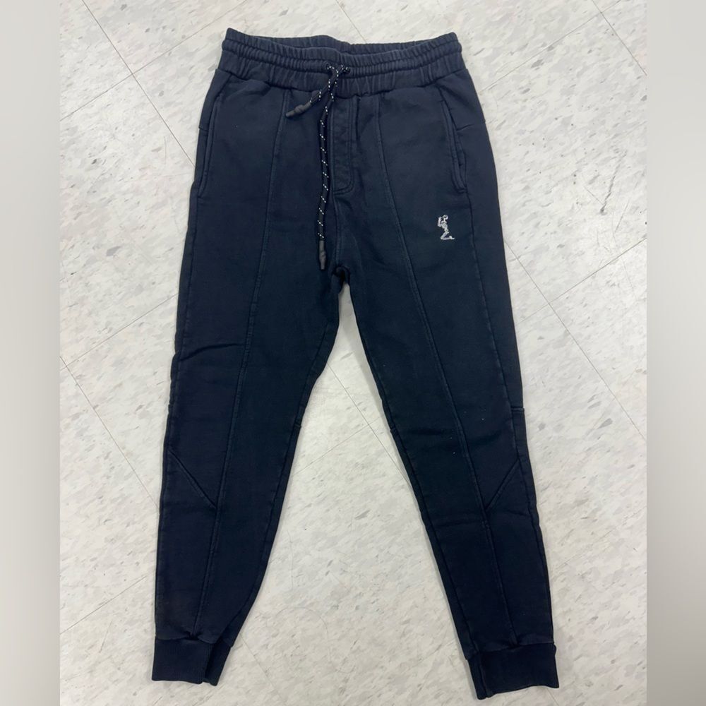 Men’s Religion London Black Sweatpants – Medium, Slim Fit, Skeleton Logo Size M
